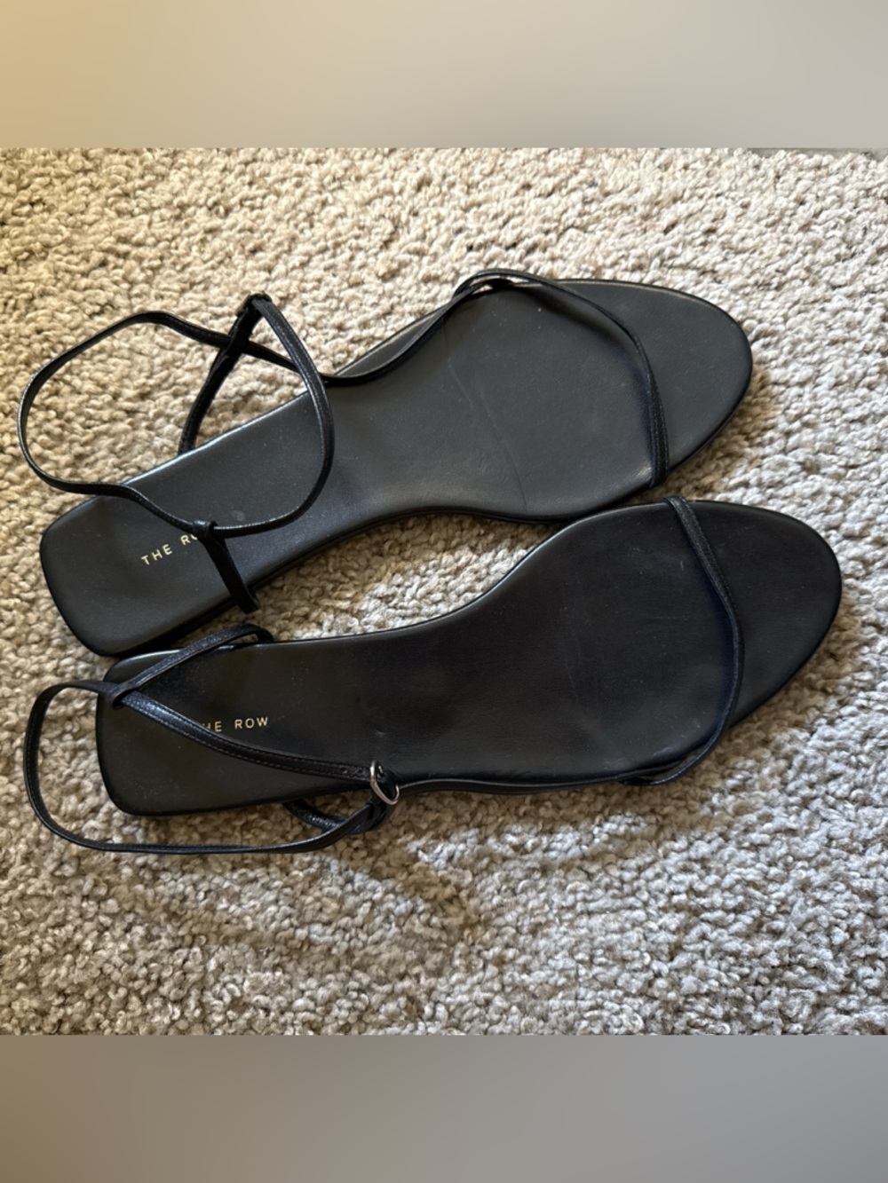 The Row Bare leather flat sandals in Black EU 37